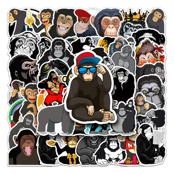 10/50Pcs קריקטורה שימפנזה, גורילה מדבקות עבור חוברת גזירי עיתונים והדבקות נייר מכתבים המזוודות סקייטבורד וינטג ' חיה Sticker Pack מלאכה