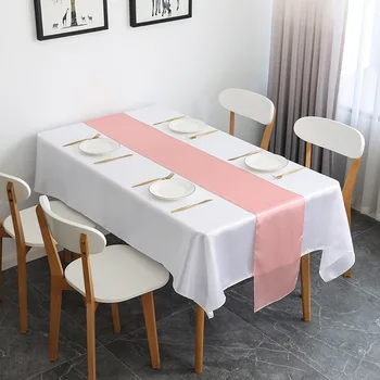1pcs מוצק צבע סאטן שולחן רץ איכות כיסוי שולחן הביתה סעודת החתונה פסטיבל קייטרינג למסיבות מלון לקישוט לשולחן