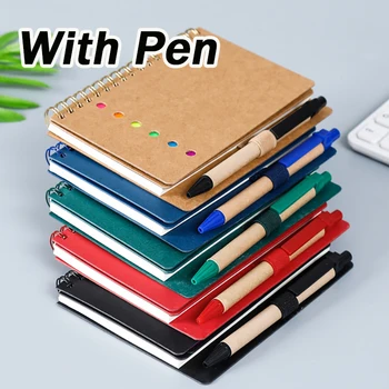 1Pcs רב תפקודי מיני הגליל ספר יצירתי נייד מחשב נייד עם הפתק ועט
