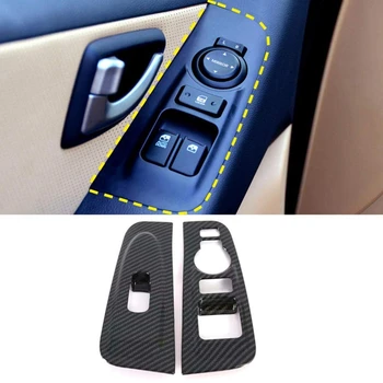 2Pcs ABS סיבי פחמן משענת יד החלון לקצץ כיסוי עבור יונדאי גרנד Starex H1 2019 2020 הפנים המכונית אביזרים