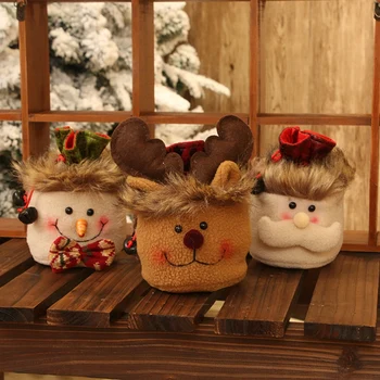 3 יח ' מתנה לחג המולד בובה שקיות ממתקים שקיות עם שרוך 3D חג מולד סוכריות תפוח-שקיות שלג-אייל סנטה קלאוס סגנון