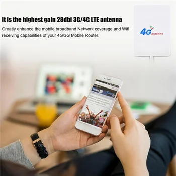 4G LTE אנטנה 3G 4G לוח אנטנה עם SMA TS9 CRC9 מחבר 2M כבלים E8372 E3372 B315 נתב מודם USB,TS9