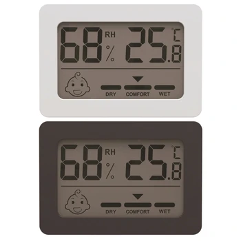 69HC אלקטרוני לחות מד טמפרטורה עבור חדר התינוק הביתה עם סוגריים.