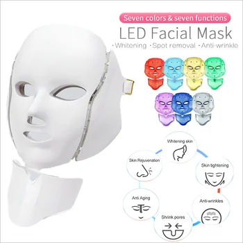 7 couleurs LED מסק avec ספ photothérapie מסק rajeunissement de la peau אנטי - acné היופי ציוד הרמת פנים לחוץ