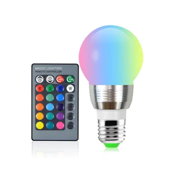 AC85-265V 7W RGB LED הנורה שליטה מרחוק 16 צבעים משתנה האווירה אור הביתה קישוט חדר השינה עם תאורה אחורית