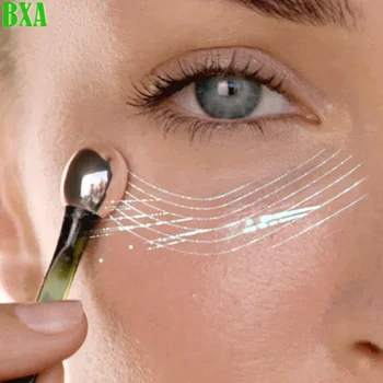 BXA קרם עיניים המוליך עין רולר עיסוי מקל קוסמטיים מרית פנים נגד קמטים כפית זהב סגסוגת פנים רזה טיפוח העור כלי