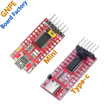 FT232RL USB-to-TTL מודול, צבע אדום, תומך 3.3 V, 5V, ייעודי עבור הורדה עם מיני סוג-C מחבר