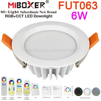 MiBoxer FUT063 6W RGB+CCT LED Downlight AC110V 220V אטימות IP54 התקרה אור הזרקורים 2.4 G Wireless WiFi אפליקציה אלקסה שליטה קולית