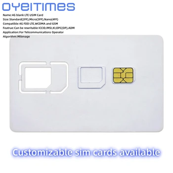 OYEITIMES לכתיבה לתכנות ריק SIM ה USIM-4G LTE WCDMA GSM ננו כרטיס ה Micro SIM-2FF 3FF 4FF על למפעיל הטלקום