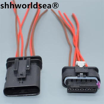 shhworldsea 6 Pin מאיץ חיישן המצערת מחבר אחורי לרכב הזנב בלם המנורה plug 4F0 973 706 1-1718646-1 1-1718806-1
