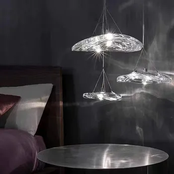 Terzani מאנטה תליון מנורה מעצב זכוכית יצירתי דיסק מסתובב אור אמנות עיצוב המסעדה ליד המיטה ערב מנורה מדרגות אור