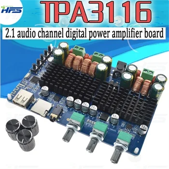 TPA3116 50w+50w Bluetooth USB TF פענוח 2.1 ערוצים דיגיטליים מגבר כוח לוח 2.1 לוח מגבר כוח דיגיטלי