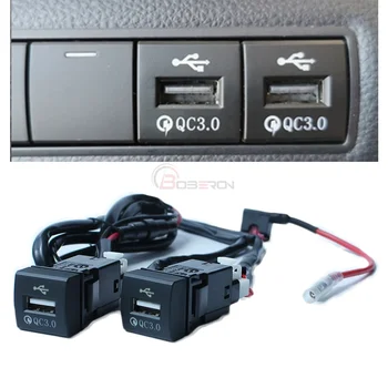 USB QC3.0 טלפון נייד מהיר, מטען לרכב עבור טויוטה פרדו Reiz קורולה RAV4 קאמרי לוין