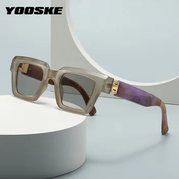 YOOSKE בציר כיכר משקפי שמש נשים יוקרה מעצב מותג משקפי שמש בגוונים UV400 משקפי ההגירה במגמת מנופחים משקפי שמש