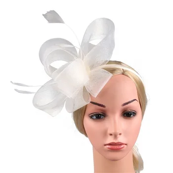 אמא, ילדים, נשים וינטאג ' Fascinators אופנה חמוד כובעים אלגנטיים נוצה רשת לשיער קליפ עבור מסיבת התה החתונה הכובעים