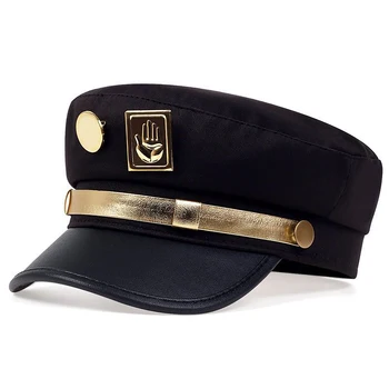 אנימה ג ' וג ' ו הרפתקאות ביזארי של קוספליי כובע Jotaro Kujo יוסף כוחות צבאיים כובע יוניסקס למבוגרים מתכת תג כובע