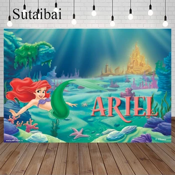 אריאל, בת ים קטנה נסיכה רקע מתחת למים בת ים רקע צילום בנות מסיבת יום הולדת קישוט