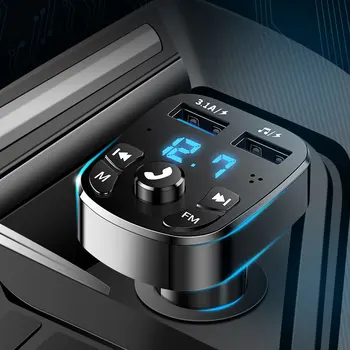 ב-Bluetooth תואם המכונית המכונית נגן Mp3 משדר Fm אלחוטי מקלט ה-Usb כפול לרכב מהר מטען עבור Xiaomi Huawei Iphone