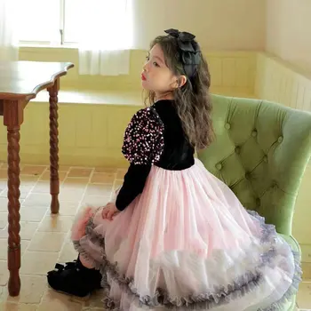 בנות שמלה חצאית טול שמלת נסיכה 2023 הסתיו החדש בגדי ילדים