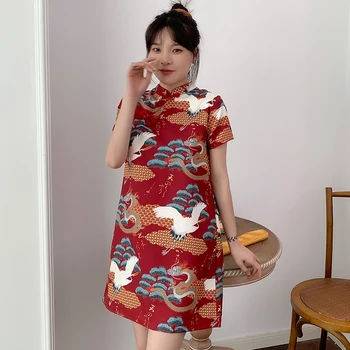 בתוספת גודל מ-4XL אופנה חדשה המגמה המודרנית Cheongsam שמלת נשים קיץ שחור שרוול קצר צ ' יפאו בגדים סיניים מסורתיים.