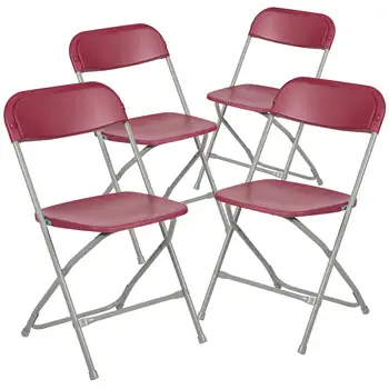 הרקולס סדרת™ פלסטיק כיסא מתקפל - אדום - 4 Pack 650LB קיבולת משקל נוח אירוע כסא קל-משקל כיסא מתקפל