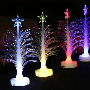חג המולד עץ חג המולד צבע, תאורה צבעוני LED סיבים אופטיים עץ חג המולד מנורה קישוט הבית חדר, עיצוב חדר השינה