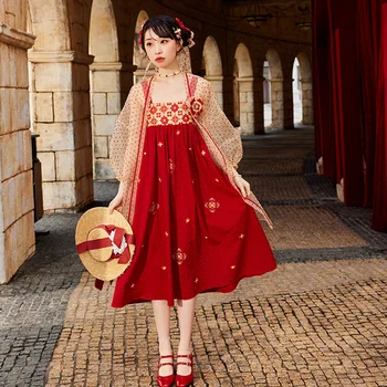 חדש סינית מסורתית בגדים לנשים בוגרות אדום אלגנטי שמלה טאנג השיר Dynaty פסטיבל עממי ריקוד תלבושות הבמה DQL7991