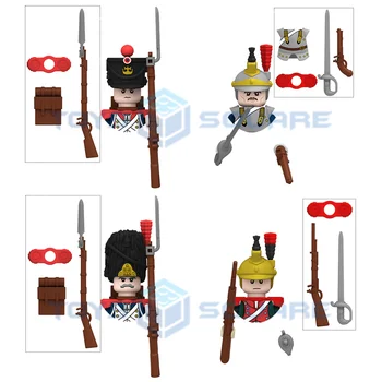 ימי הביניים הצרפתי Fusilier Grenadier של השומר הזקן Cuirassier דרגון דגם רחובות MOC לבנים להגדיר מתנות צעצועים לילדים
