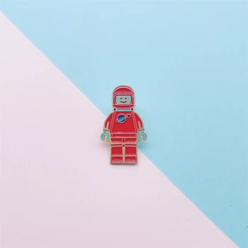 יצירתי אדום אסטרונאוט מיניון אמייל נוי כוכבי השמים בובת אסטרונאוט סגסוגת סיכות פאנק אביזרי ביגוד תכשיטים מתנות