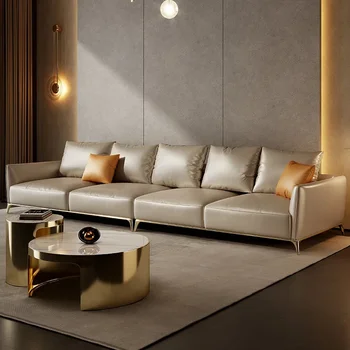 מודרני רדום מינימליסטי ספת עור 123 שילוב השכבה הראשונה כורסה הספה בסלון Wohnzimmer ספות ריהוט חדר השינה