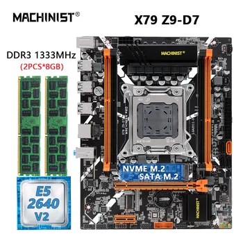 מכונאי X79 Z9 D7 לוח האם להגדיר LGA 2011 ערכה עם Xeon E5 2640 V2 המעבד 2*8GB DDR3 ECC זיכרון RAM NVME/SATA M. 2