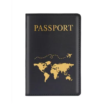 מפת עולם עור PU נסיעות דרכון לכסות אופנה נשים דרכון מחזיק תיק לגברים מסמך נסיעה כרטיס אשראי תיק ארנק