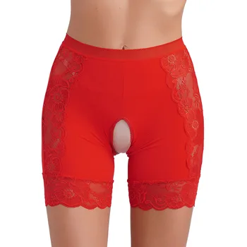 סקסי נשים שובבה תחרה תחתונים חושפניים הלבשה תחתונה התחתונים גבוהה המותניים Boyshorts בטיחות מכנסיים קצרים תחתוני מוצק צבע תחתונים