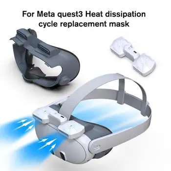 עבור Meta Quest 3 זרימת אוויר לכיסוי הפנים VR אוזניות החלפת פנים ממשק המסכה עם מאוורר קירור על Quest3 אביזרים