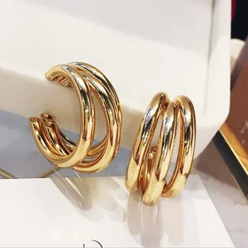 עגילי חישוק לנשים רב שכבתית סיבוב טבעת עגילים 2023 בציר גיאומטריות הצהרה עגילים, תכשיטים, אביזרים מתנה