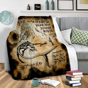 קת ' ולהו המיתולוגיה קטיפה רכה מיטת ספה עורכת פיקניק דק שמיכות מודרני פלנל, שמיכה לכסות Gedruckt Bettdecke Geschenk