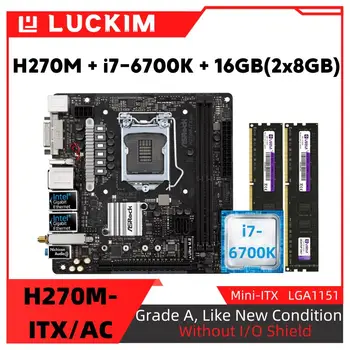 שופץ H270M-ITX/AC לוח אם +i7-6700K + 16GB(2x8GB) סט קיט עם מעבד זיכרון DDR4 LGA1151